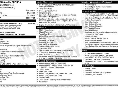 Used 2023 GMC Acadia SLE w/ Driver Convenience Package FWD image 3