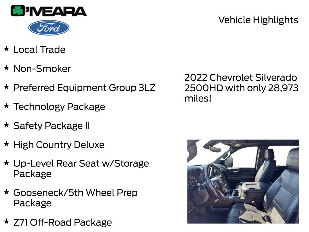 Used 2022 Chevrolet Silverado 2500 High Country w/ Z71 Off-Road Package AWD/4WD image 8