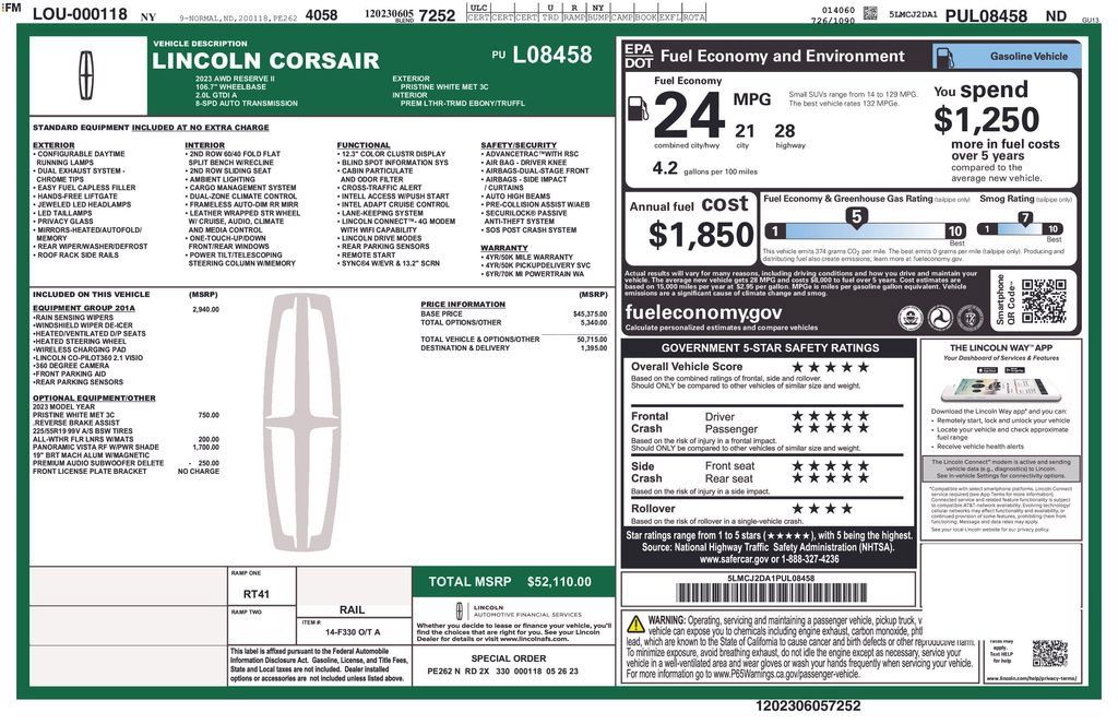 Certified 2023 Lincoln Corsair Reserve w/ Equipment Group 201A AWD/4WD image 5