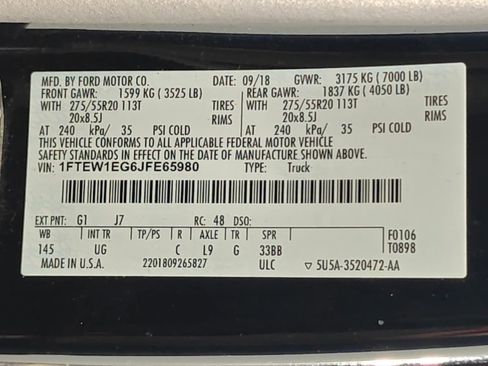 Used 2018 Ford F150 XLT w/ Equipment Group 302A Luxury AWD/4WD image 61