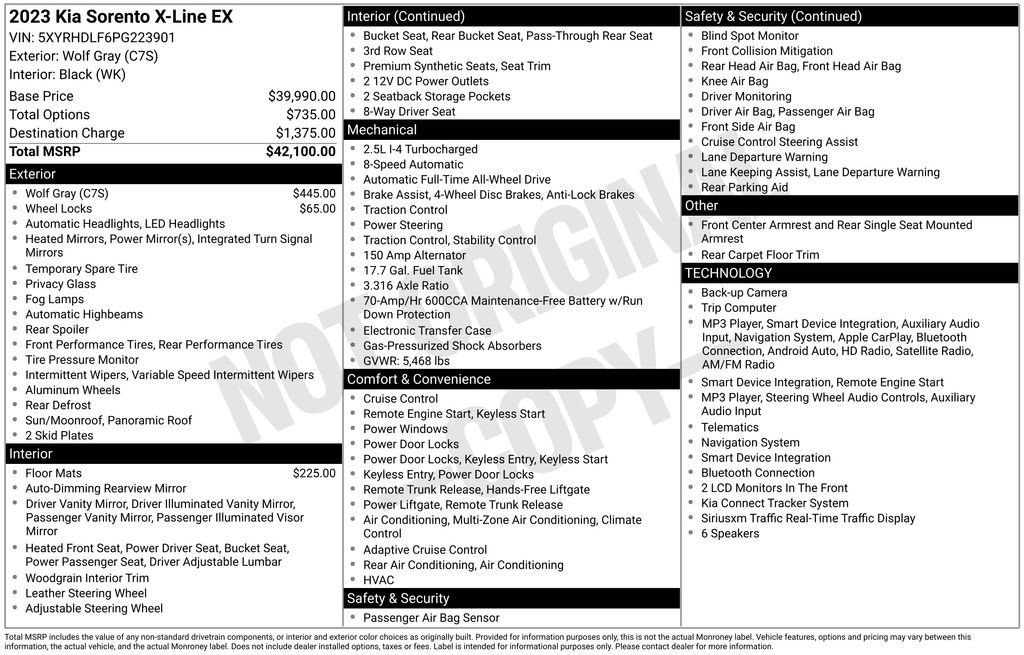 Certified 2023 Kia Sorento X-Line EX AWD/4WD image 41