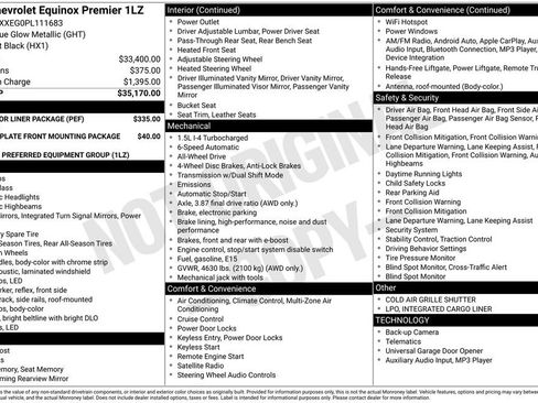 Certified 2023 Chevrolet Equinox Premier w/ LPO, Floor Liner Package image 2