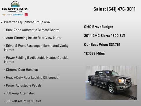 Certified 2014 GMC Sierra 1500 SLT w/ SLT Crew Cab Value Package AWD/4WD image 13