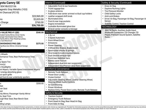 Used 2011 Toyota Camry SE w/ SE Extra-Value Pkg #1 FWD image 3