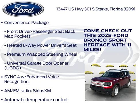 New 2025 Ford Bronco Sport Heritage w/ Convenience Package image 15