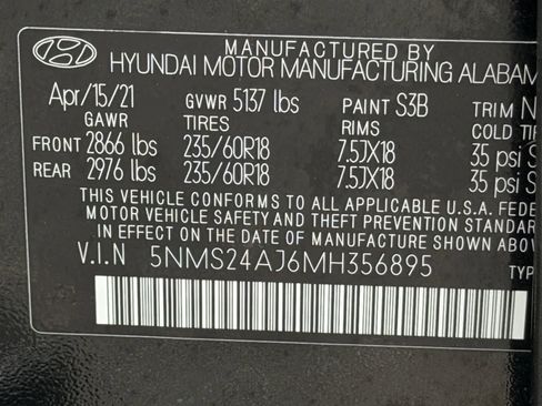 Used 2021 Hyundai Santa Fe SEL w/ Cargo Package FWD image 29