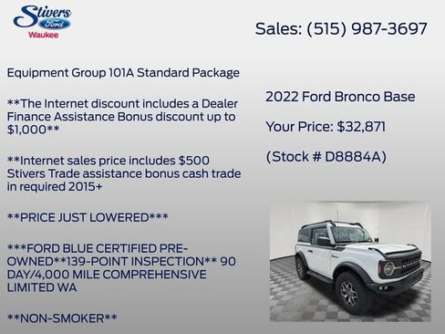 Used 2022 Ford Bronco 2-Door AWD/4WD image 8