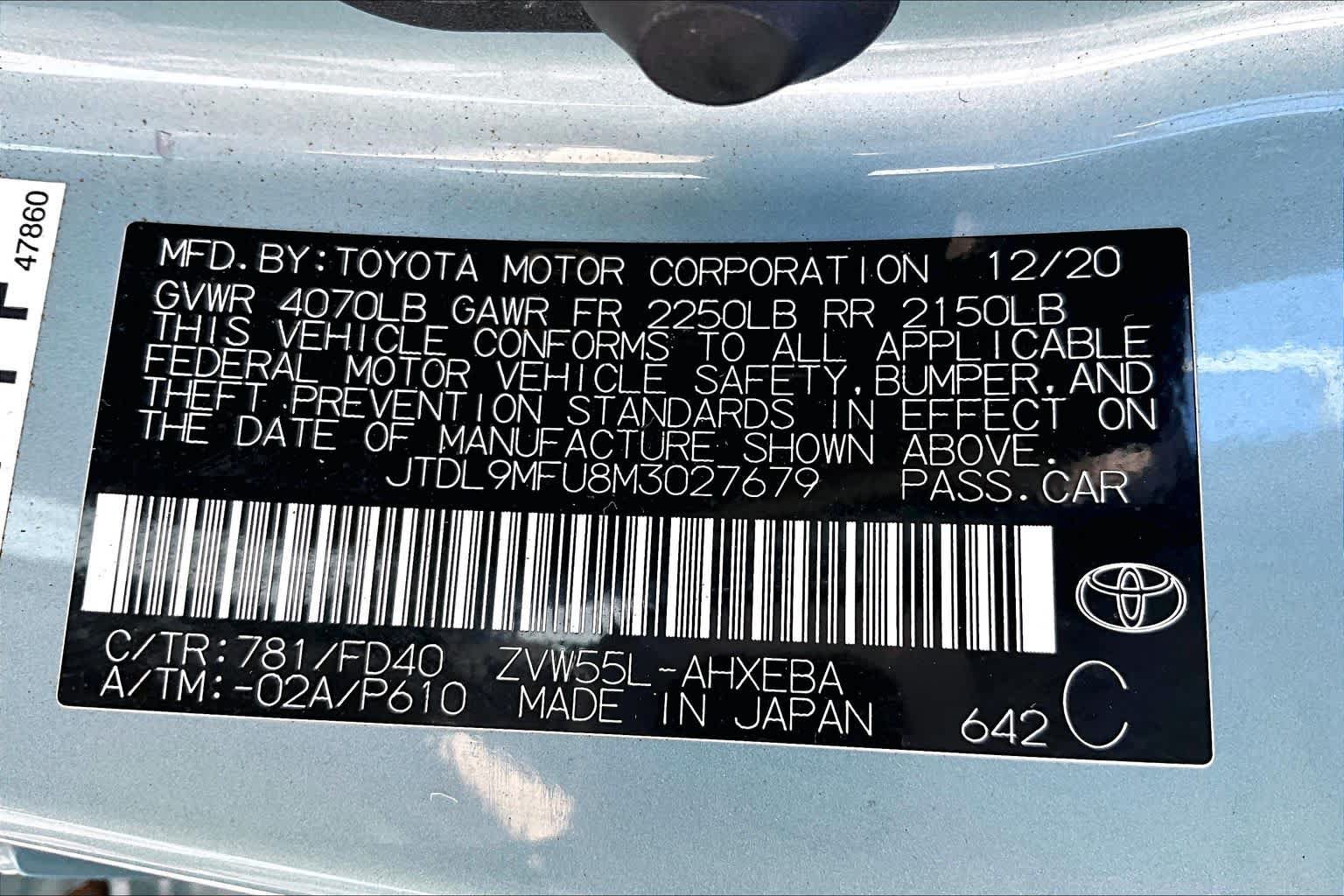 Used 2021 Toyota Prius LE w/ Carpet Mat Package (TMS) AWD/4WD image 35