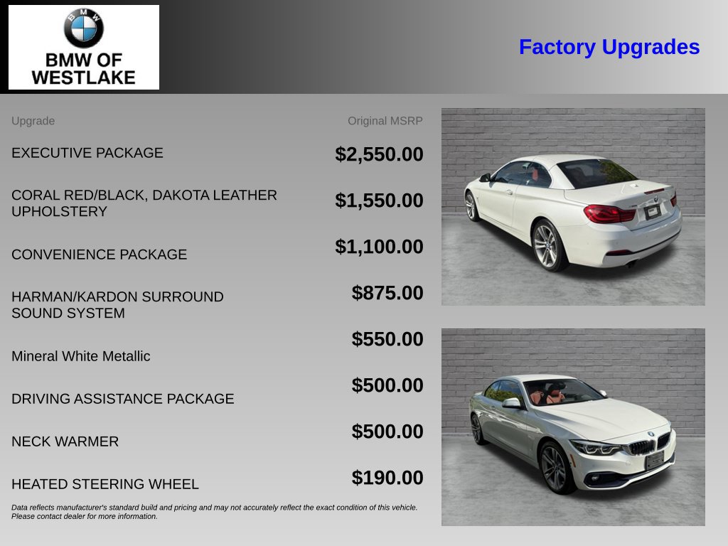 Used 2019 BMW 430i xDrive Convertible w/ Executive Package AWD/4WD image 4