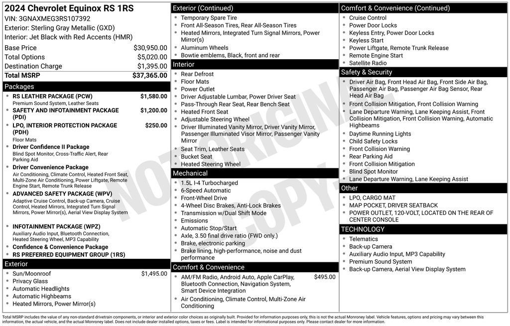 Used 2024 Chevrolet Equinox RS w/ RS Leather Package FWD image 41