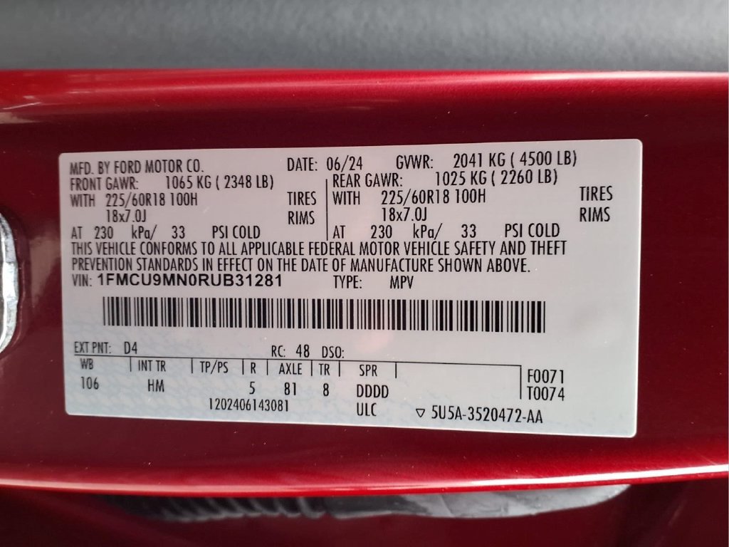 Used 2024 Ford Escape ST-Line w/ Tech Pack #1 AWD/4WD image 24