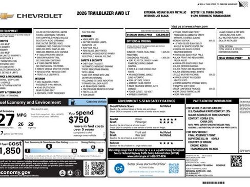 New 2026 Chevrolet TrailBlazer LT w/ Convenience Package AWD/4WD image 2