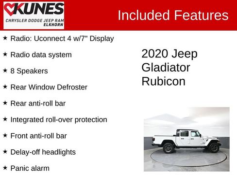 Used 2020 Jeep Gladiator Rubicon w/ Cold Weather Group AWD/4WD image 3