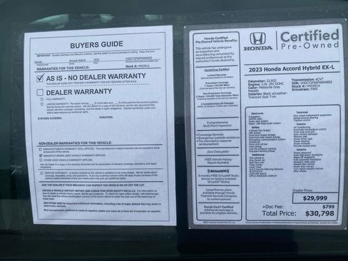 Certified 2023 Honda Accord EX-L image 37