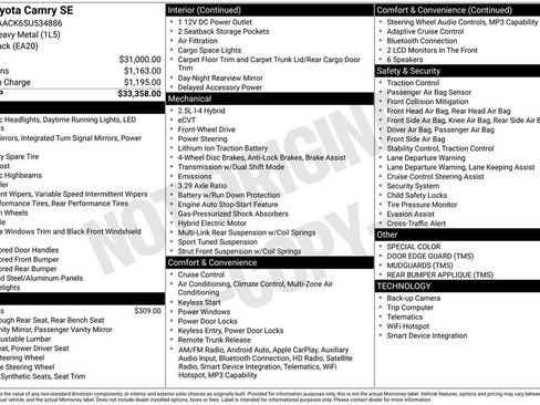 Used 2025 Toyota Camry SE image 2