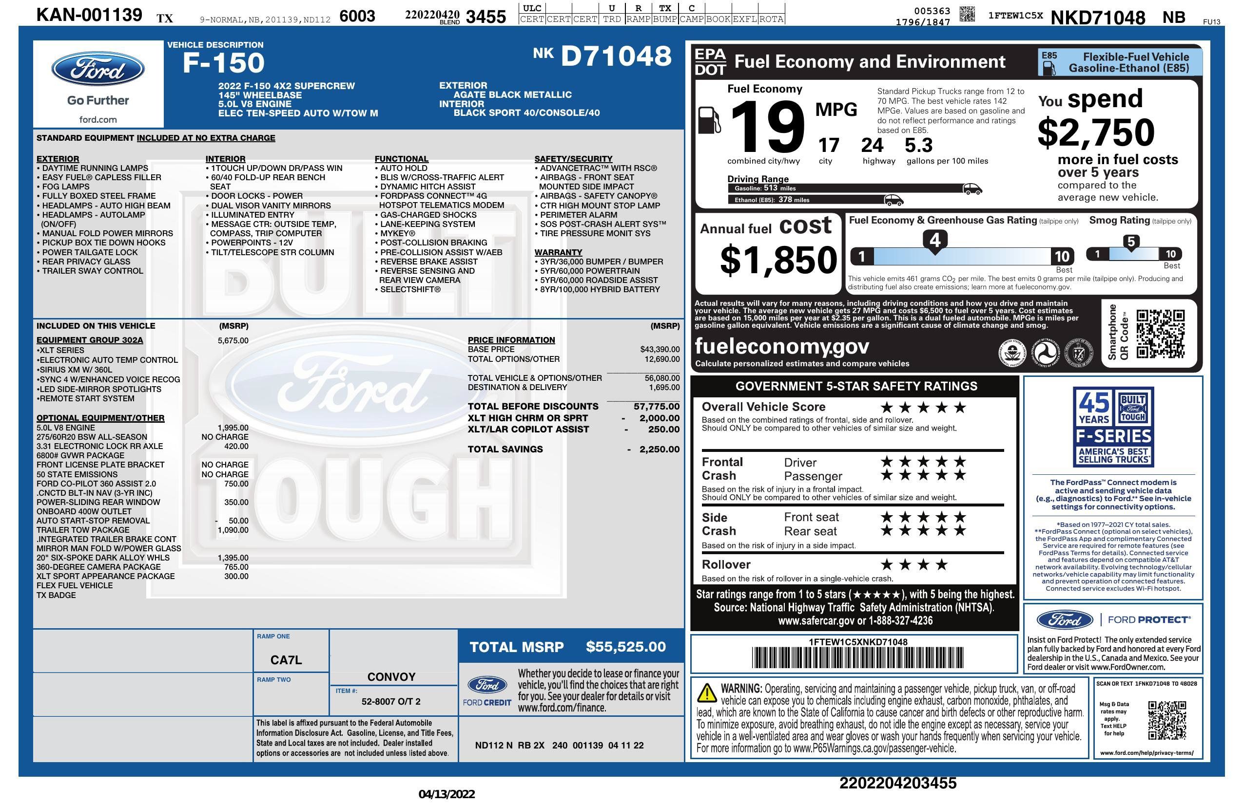 Used 2022 Ford F150 XLT w/ Equipment Group 302A High RWD image 3