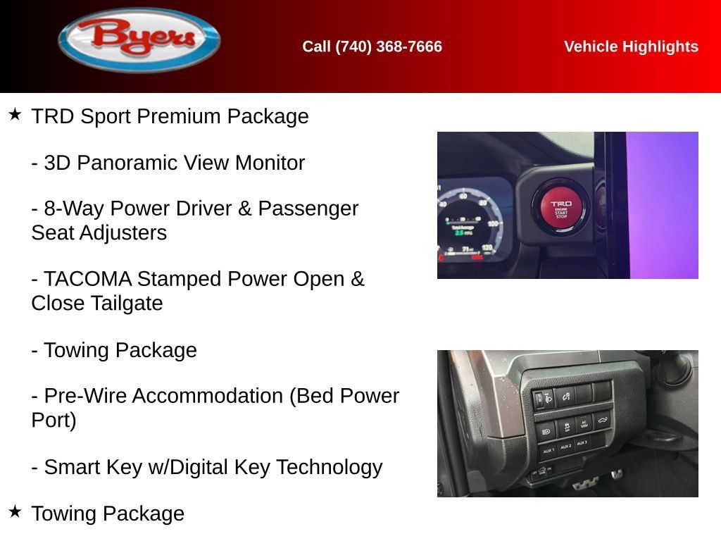 Used 2025 Toyota Tacoma TRD Sport w/ TRD Sport Premium Package AWD/4WD image 12