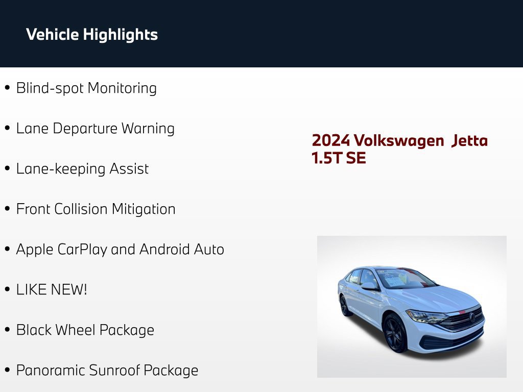 Used 2024 Volkswagen Jetta SE w/ Panoramic Sunroof Package FWD image 73