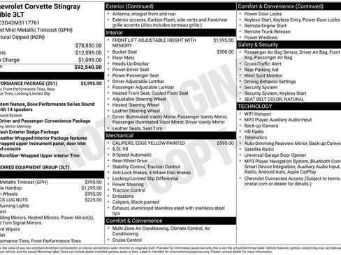 Used 2021 Chevrolet Corvette Stingray Premium Conv w/ Z51 Performance Package RWD image 23