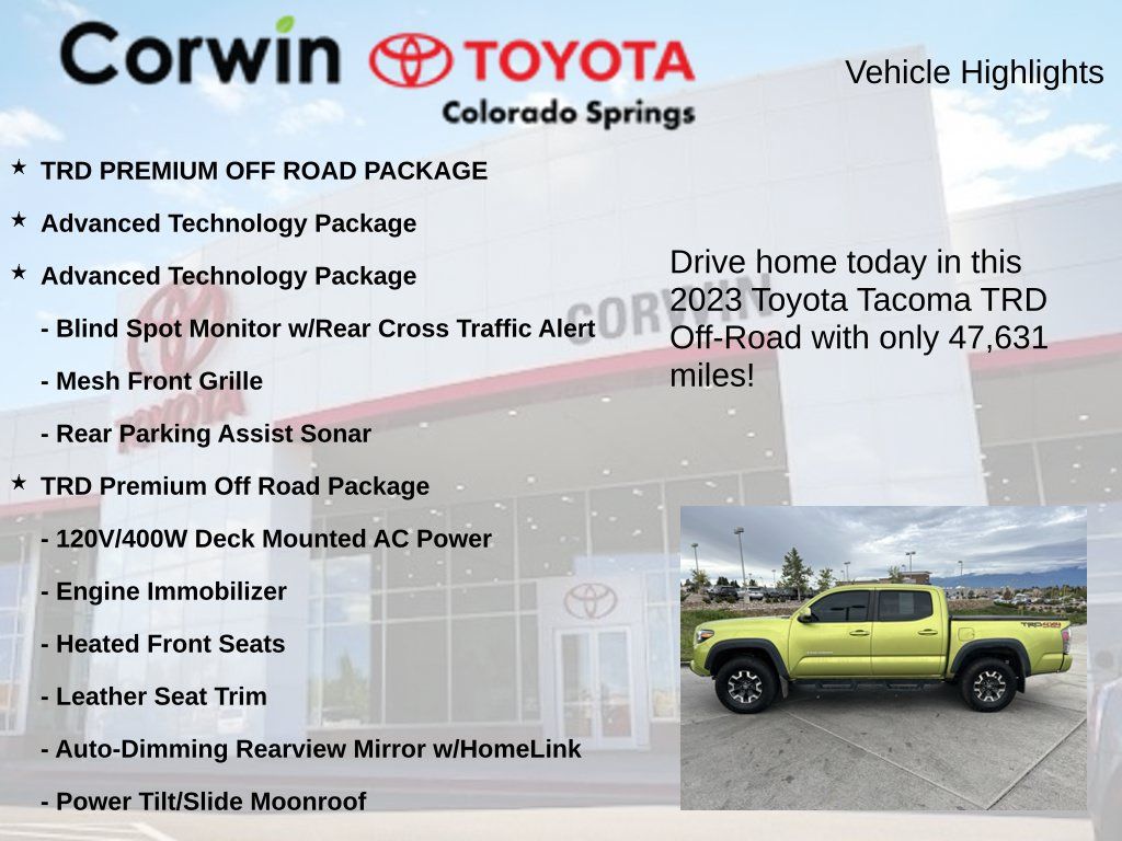 Used 2023 Toyota Tacoma TRD Off-Road w/ TRD Premium Off Road Package AWD/4WD image 7