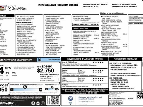 Used 2020 Cadillac XT4 Premium Luxury w/ Driver Assist Package AWD/4WD image 8