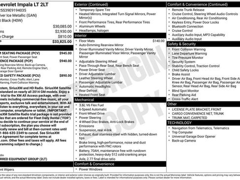 Used 2014 Chevrolet Impala LT w/ Premium Seating Package FWD image 32
