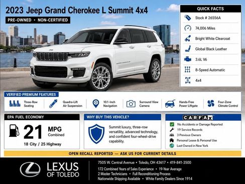 Used 2023 Jeep Grand Cherokee L Summit w/ Luxury Tech Group V AWD/4WD image 3