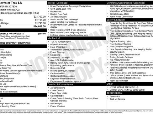 New 2026 Chevrolet Trax LS w/ LS Convenience Package FWD image 13