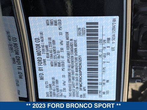 Certified 2023 Ford Bronco Sport Outer Banks AWD/4WD image 24