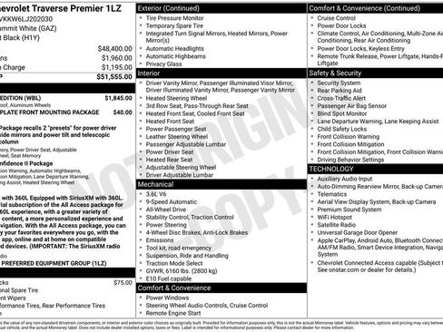 Used 2020 Chevrolet Traverse Premier w/ Redline Edition AWD/4WD image 3