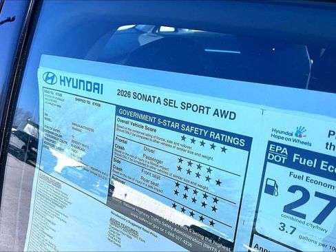 New 2026 Hyundai Sonata SEL AWD/4WD image 14