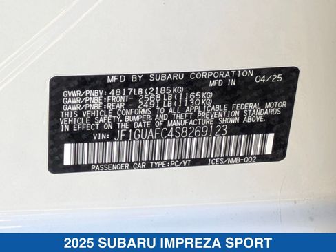 Certified 2025 Subaru Impreza 2.0i Sport image 41