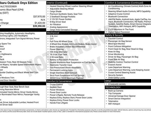 Used 2025 Subaru Outback Onyx Edition image 1