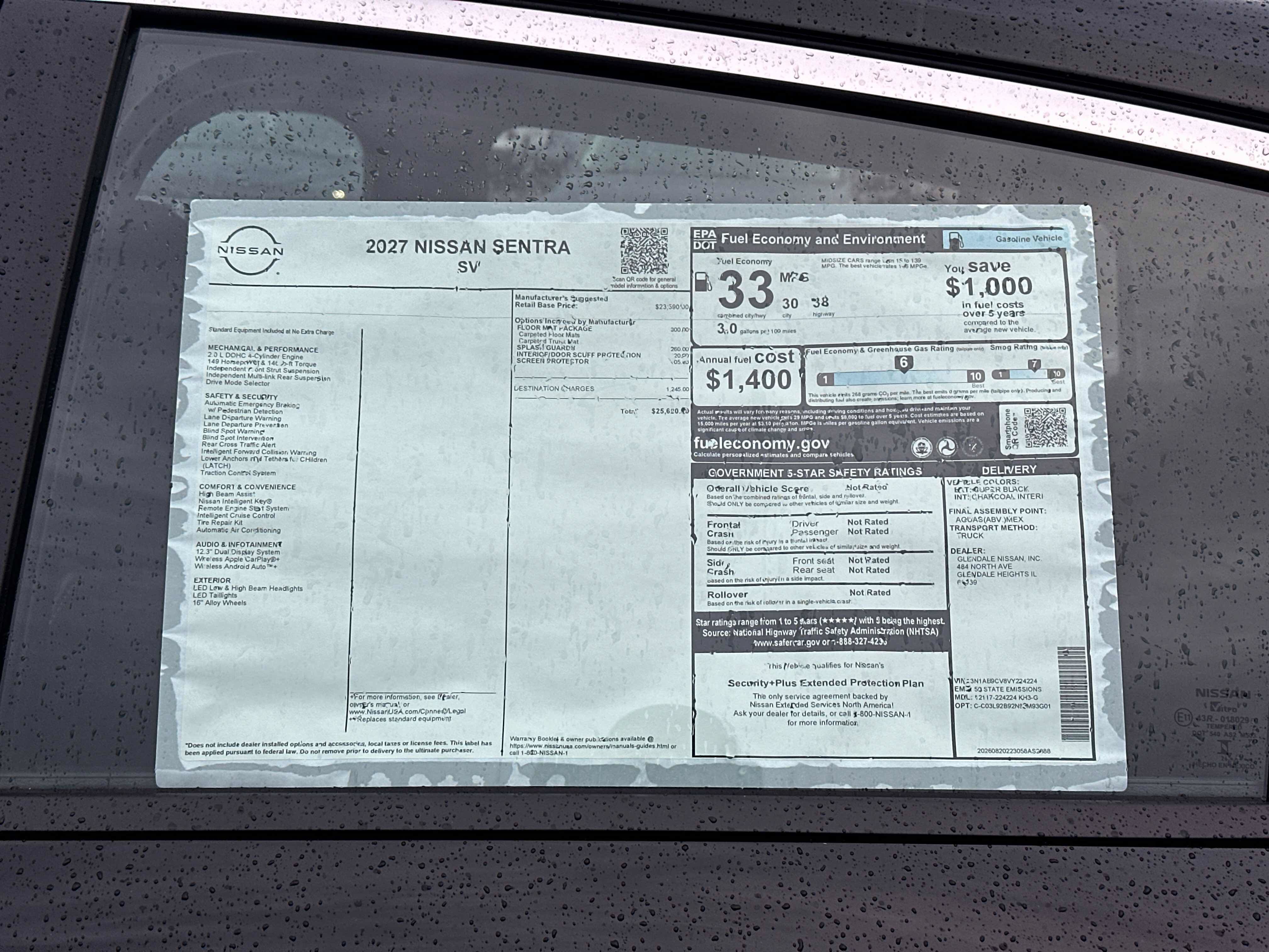 New 2027 Nissan Sentra SV w/ Floor Mat Package FWD image 7