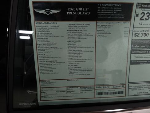 New 2026 Genesis G70 2.5T Prestige image 27