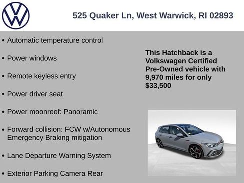 Certified 2024 Volkswagen GTI SE w/ SE Leather Seats Package image 13