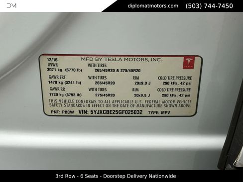 Used 2016 Tesla Model X 75D image 47