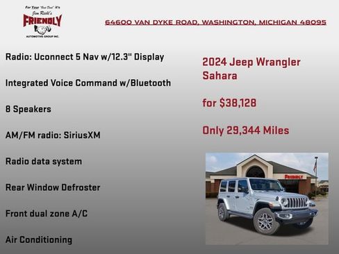 Used 2024 Jeep Wrangler Unlimited Sahara w/ Technology Group AWD/4WD image 25