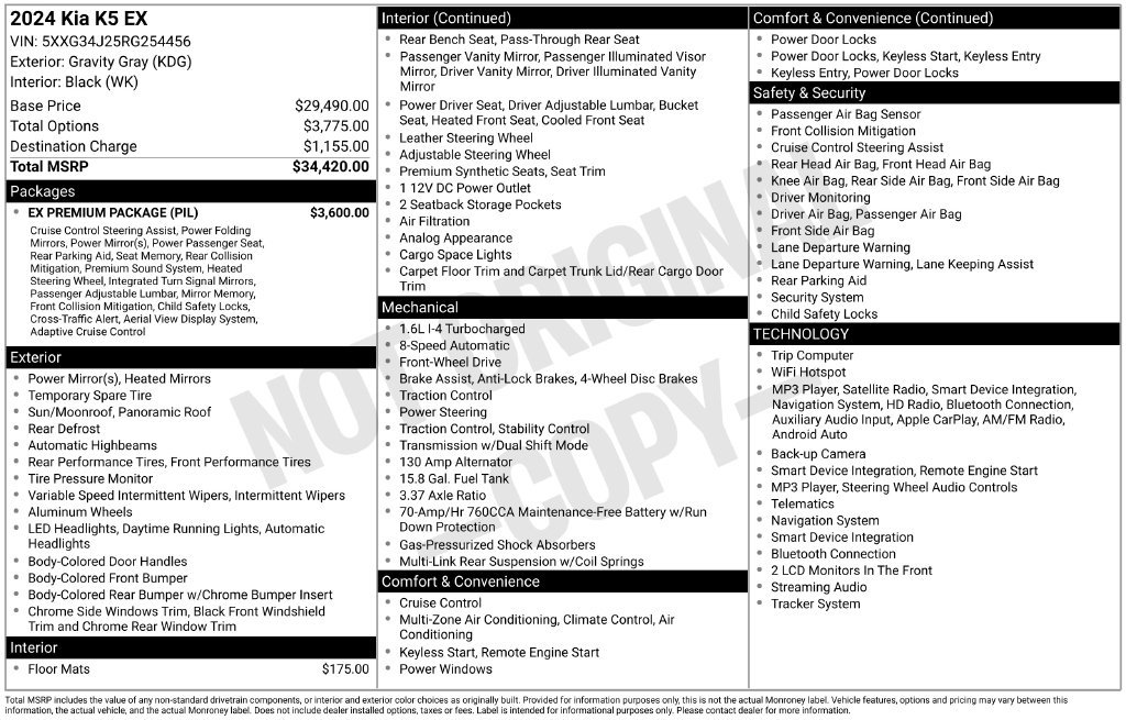 Used 2024 Kia K5 EX w/ EX Premium Package FWD image 4