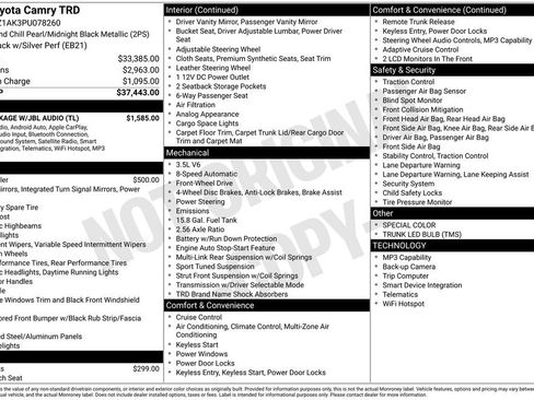 Used 2023 Toyota Camry TRD w/ TRD Package w/JBL Audio FWD image 5