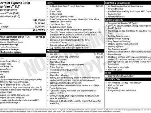 Certified 2025 Chevrolet Express 3500 LT w/ LT Preferred Equipment Group RWD image 6
