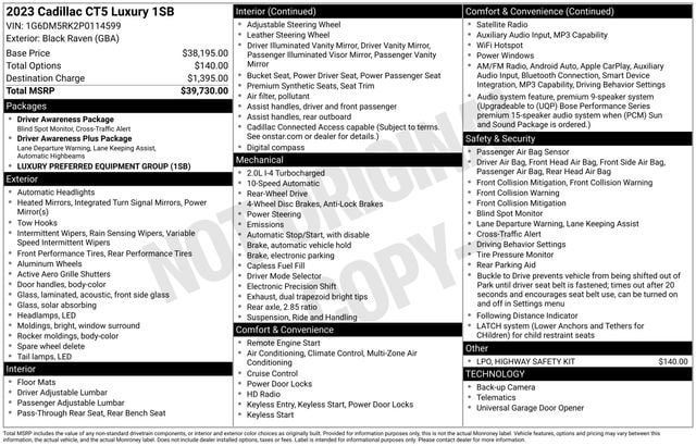 Certified 2023 Cadillac CT5 Luxury RWD image 34