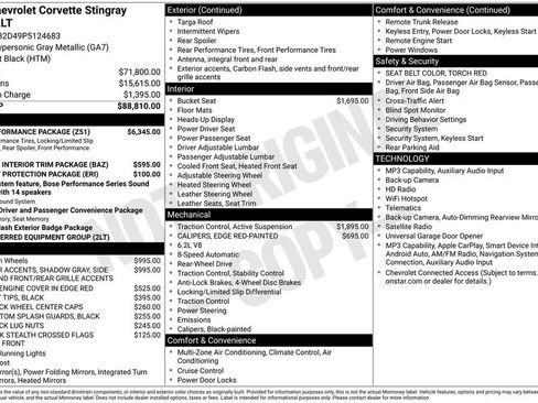 Used 2023 Chevrolet Corvette Stingray Preferred Cpe w/ Z51 Performance Package RWD image 56