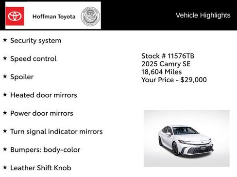 Certified 2025 Toyota Camry SE FWD image 38