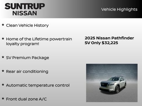 Certified 2025 Nissan Pathfinder SV w/ SV Premium Package FWD image 8