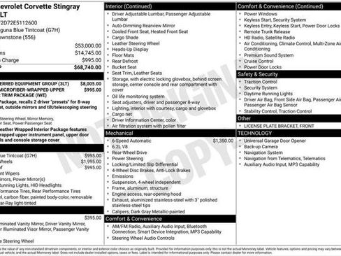 Used 2014 Chevrolet Corvette Stingray Coupe w/ 3LT Preferred Equipment Group RWD image 2