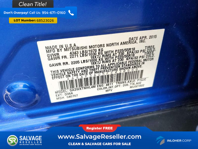 Used 2015 Mitsubishi Outlander Sport ES FWD image 17