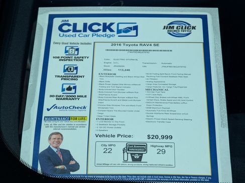 Used 2016 Toyota RAV4 SE w/ Advanced Technology Package image 14