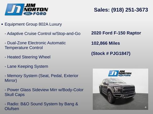Used 2020 Ford F150 Raptor w/ Equipment Group 802A Luxury AWD/4WD image 15