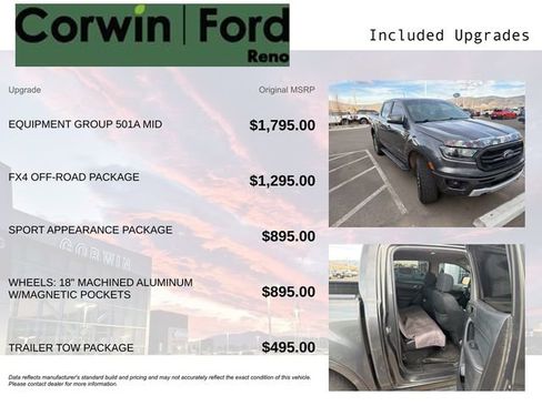 Used 2019 Ford Ranger Lariat w/ Equipment Group 501A Mid image 3